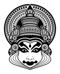 Traditional Kathakali Dancer Face from Kerala India