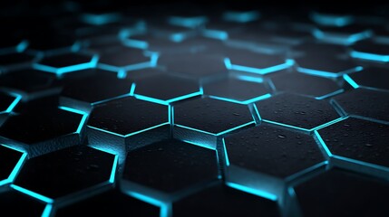 Obraz premium Glowing hexagon grid pattern 