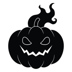 pumpkin with eerie smoke vector icon