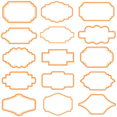 Elegant collection of orange decorative frames for branding, labels, and stylish design elements