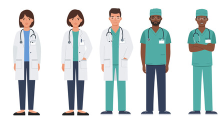 Diverse medical team stands ready to provide expert care, showcasing a commitment to health and wellness for all patients.
