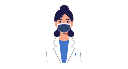 Professional female healthcare worker wearing a protective face mask, symbolizing health, safety, and dedication in modern medical care