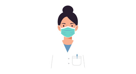 Dedicated healthcare professional wearing protective mask, ready to serve with compassion and expertise in modern medical setting