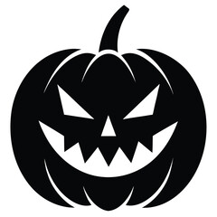 pumpkin with scary grin vector icon