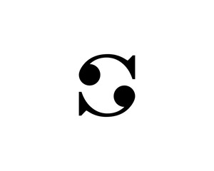 simple, minimalist black and white "S" initial logo