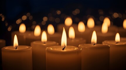 Candlelight Bokeh with Elegant Winter Glow, Vertical