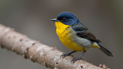 Fototapeta premium Yellow-throated euphonia (Euphonia hirundinacea) is a species of songbird in the family Fringillidae. It is found in southeastern Mexico and throughout Central America