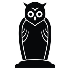 owl on gravestone vector icon