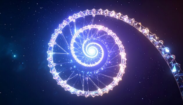 Spiral of light, jewels, cosmos