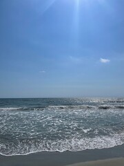 waves on the beach in the fall