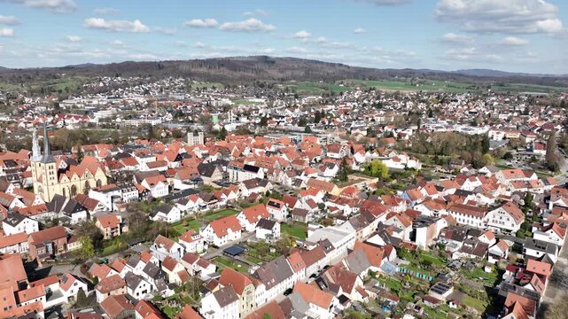 Aerial view of homes in Lemgo Germany daytime