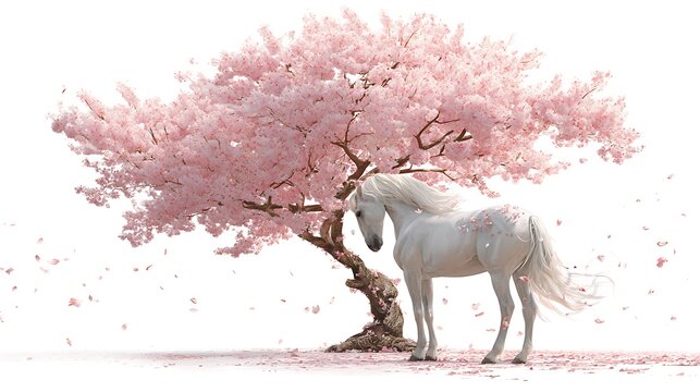 馬　桜　馬の絵 風景画 春の絵 春　ピンク 桜と馬」の写真素材 | 11,715件の無料イラスト画像 | Adobe Stock