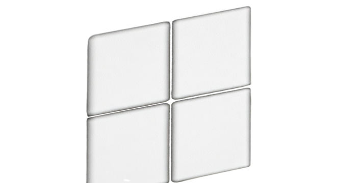 White window logo isolated on transparent background, a symbol of operating system