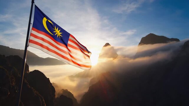 waving flag of Malaysia