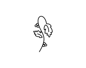 black and white grape stem and fruit vector design logo