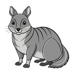 Cartoon Viscacha Illustration, Isolated Cute Animal Clip Art