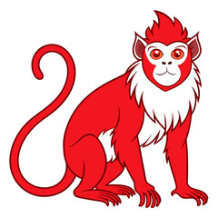 Cartoon Red Monkey Isolated on White Background Stock Image