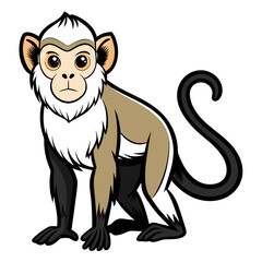 Cartoon monkey character sitting with a coiled tail