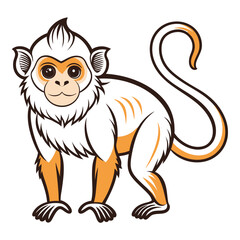 Stylized cartoon monkey illustration with orange and white fur