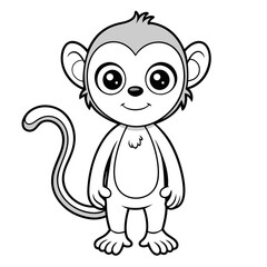 Cute Cartoon Monkey Illustration with a Simple Design