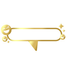 gold smile icon speech bar frame