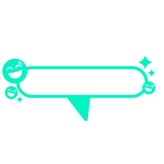 green smile icon speech bar frame