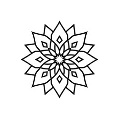 Geometric flower black outline