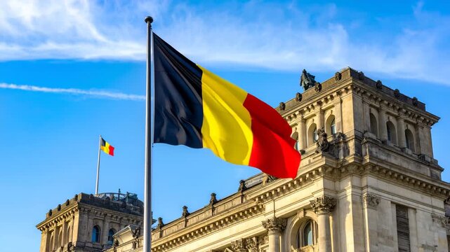 waving flag of belgium