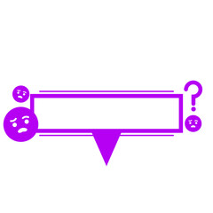 purple confused icon speech bar frame
