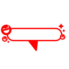 red smile icon speech bar frame