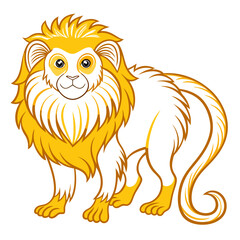 Cartoon style golden lion on a white background image