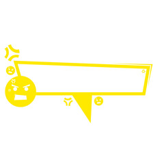 yellow angry icon speech bar frame