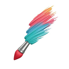 Vibrant, colorful paint brush strokes exhibit vivid hues across a dark backdrop, displaying a creative and artistic concept with a splash of multiple colors, including red, blue, and yellow,...