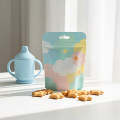 Baby snack biscuits pack with sippy cup