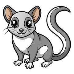 Cartoon Sugar Glider Illustration in Cute, Playful Style