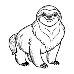 Cartoon sloth vector illustration on a white background design
