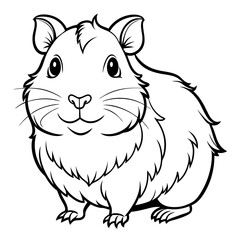 Charming Guinea Pig Illustration with Bold Outline and Details