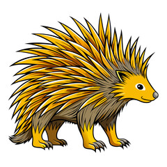 Cartoon echidna vector illustration in flat graphic style