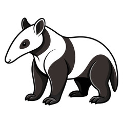 Cartoon Baird's Tapir illustration with simple shapes on white