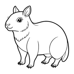 A stylized Patagonian Mara illustration in black and white