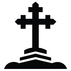 cemetery cross vector icon