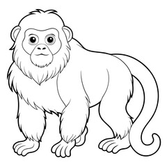 Cartoon Gibbon Illustration with a Gentle Expression and Style