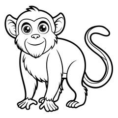 Cartoon monkey character with a friendly smile illustration