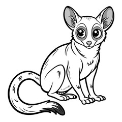 Cute cartoon lemur illustration isolated on white background