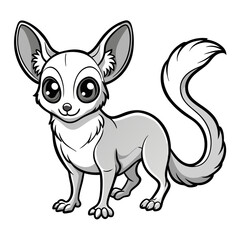 Cartoon Fennec Fox Character with Big Eyes Illustration