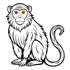Stylized monkey illustration with detailed fur and bold lines