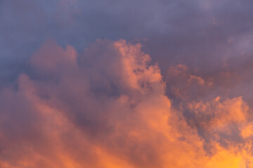 sky with dramatic clouds lit by the setting sun (focal length 90mm)