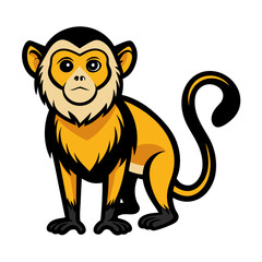 Cartoon Monkey Mascot Character with Bold Outlines Illustration