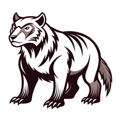 Stylized bear illustration in white and brown hues