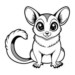 Adorable cartoon sugar glider with big eyes illustration